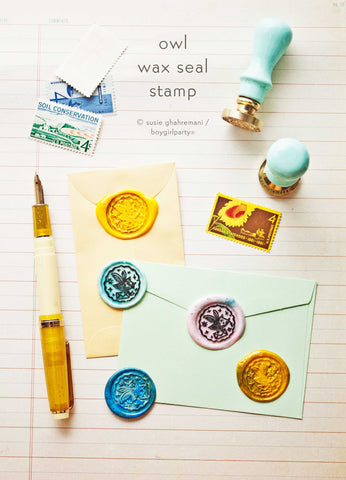 Owl Wax Seal Stamp Kit by boygirlparty — Envelope Sealing Wax Stamp – the  boygirlparty shop –